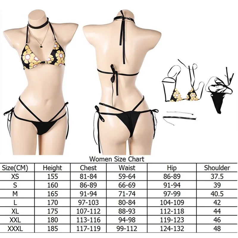 Tifa Lockhart Cosplay Swimsuit Costume Fantasy Women Bikini Top Vest Skirt Swimwear Outfits Halloween Carnival Party Suit