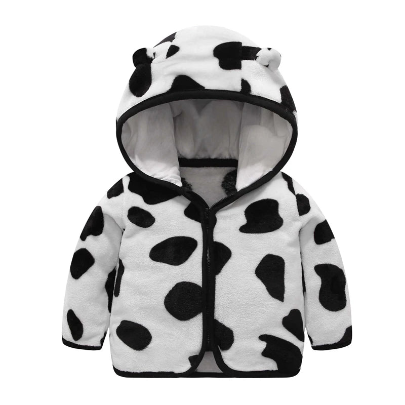 Children Flannel Jacket Autumn and Winter Baby Girl Clothes Hooded Cute Toddler Outerwear Clothing Warm Boys Coat 1-5 Years