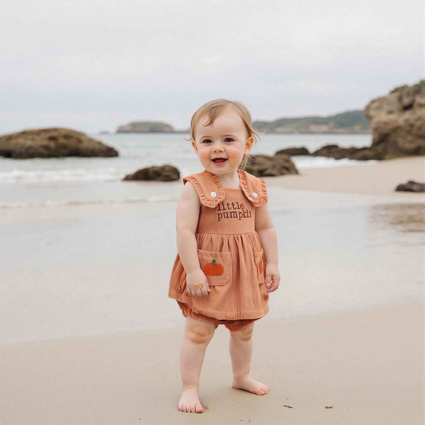 Toddler Baby Girl Halloween Outfits Pumpkin Letter Corduroy Tanks Bow Ruffles Shorts  Clothes Set