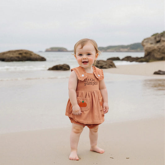 Toddler Baby Girl Halloween Outfits Pumpkin Letter Corduroy Tanks Bow Ruffles Shorts  Clothes Set