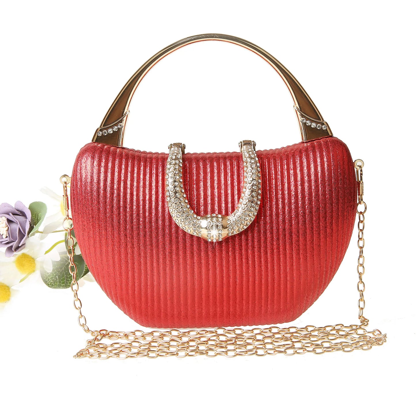 2024 New Vintage Evening Bag  Diamond Sequined Clutch Hand Bag Bride Bag Gold Wedding Purse Female Handbag