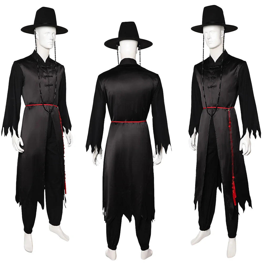 Fancy Dress Demon Hunter of KPop Saja Boys Jinu Cosplay For Men Black Hat Suits Clothing 2025 Movie Costume Man Fantasia Outfits