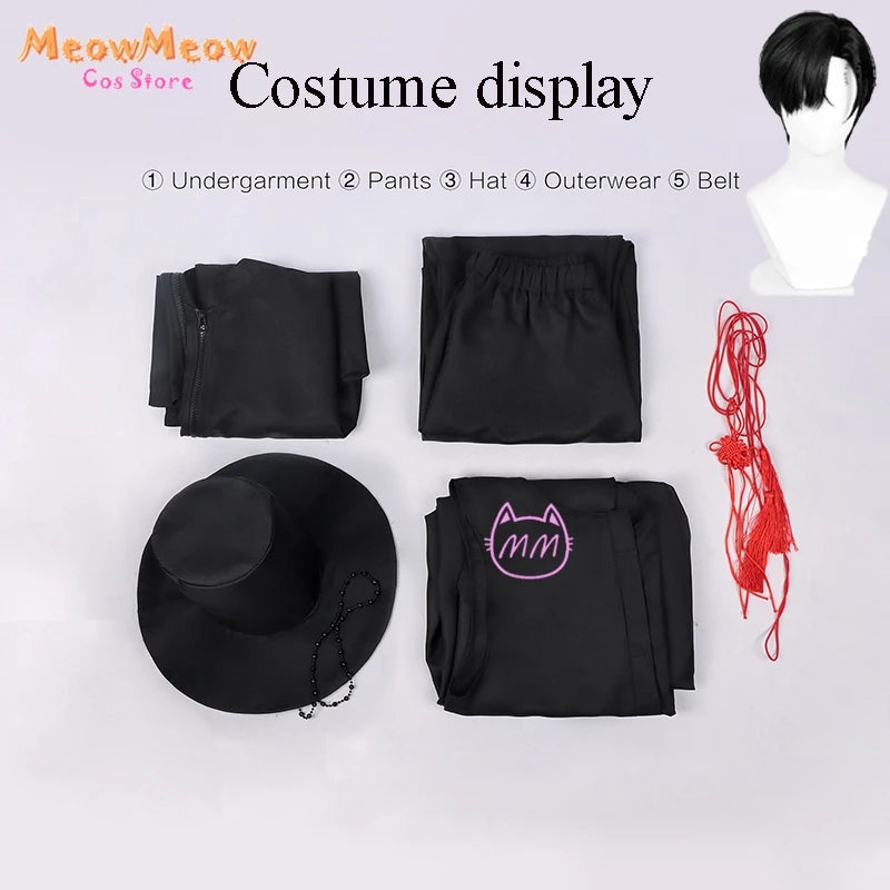 2 K-Pop cos Demon Hunters Jinu Saja Boys Cosplay Costume Wig Tattoo Sticker Hat Stage Roleplay Suit Halloween Mens Group Uniform