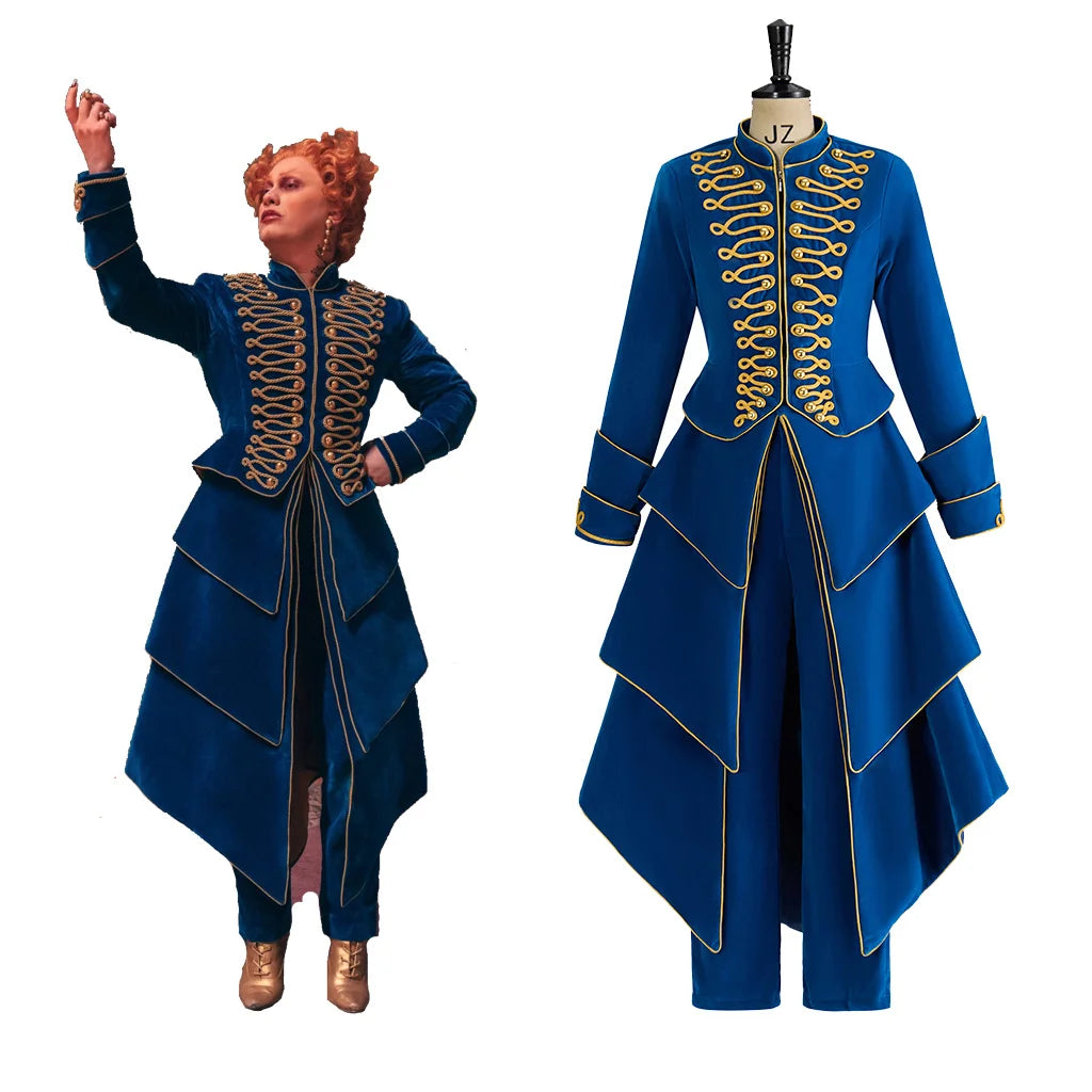 TV Doctor Devil Chord Cosplay Costume Dress Suit Chord Blue Gothic Outfits Coat Skirt Pants Set Women Steampunk Military Suit
