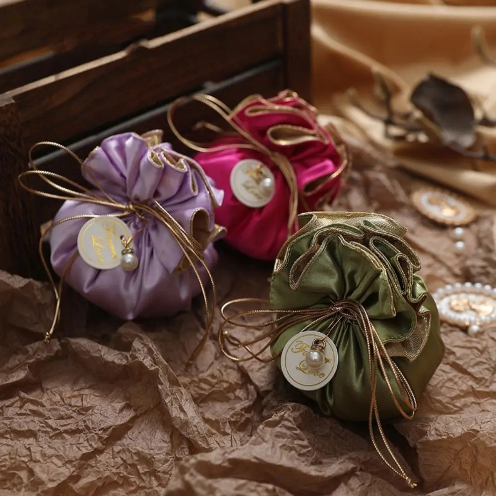 4Pcs Portable Candy Packaging Bags Chinese Style Light Luxury Drawstring Bag Fashion Cloth Velvet Storage Bag Festival