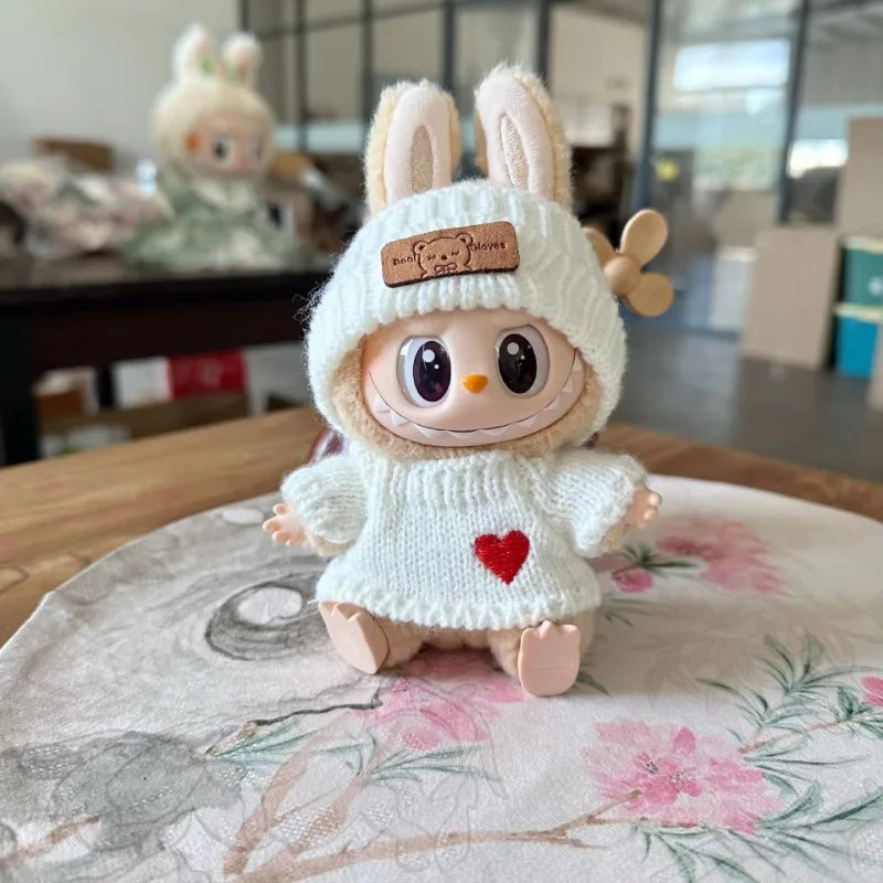 132nd generation rabub pendant clothes bear hat love set blind box baby knitted sweater hair accessories