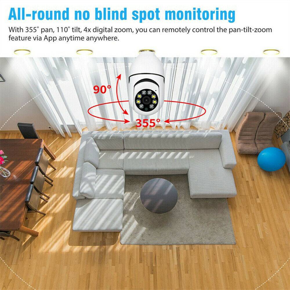 IR E27 Light Bulb Camera 1080P HD Wireless Wifi Smart Home Security