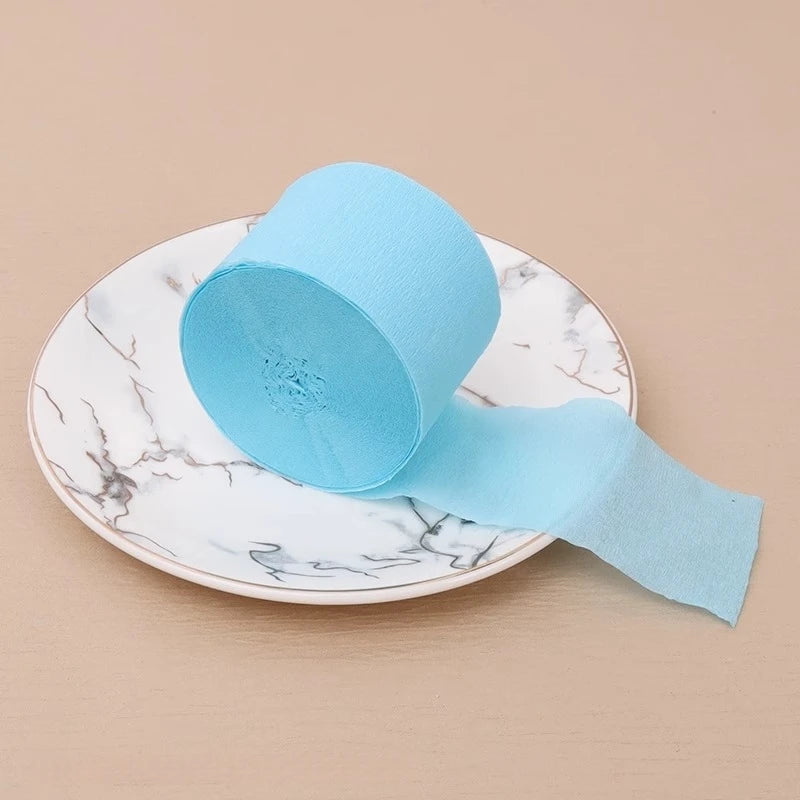 25m/Roll 4.5cm Crepe Paper Streamers Tissue Paper Roll For Flower Crafts Making Birthday Wedding Party Backdrop DIY Decoration