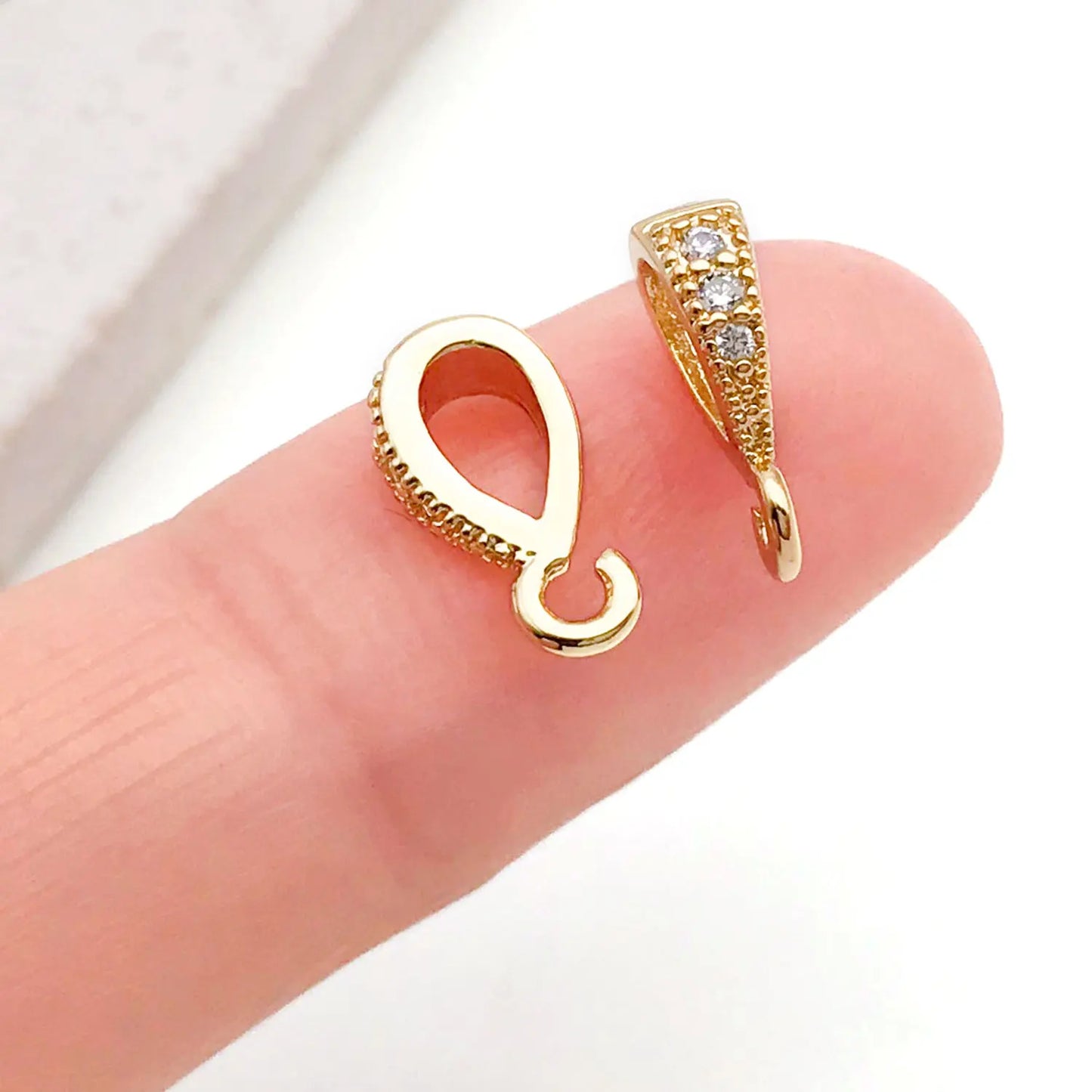 5pcs 18K Real Gold Plated Brass Melon Seed Buckle Connectors, Inlaid Zircon For DIY Bracelet Necklace Jewelry Making Accessories