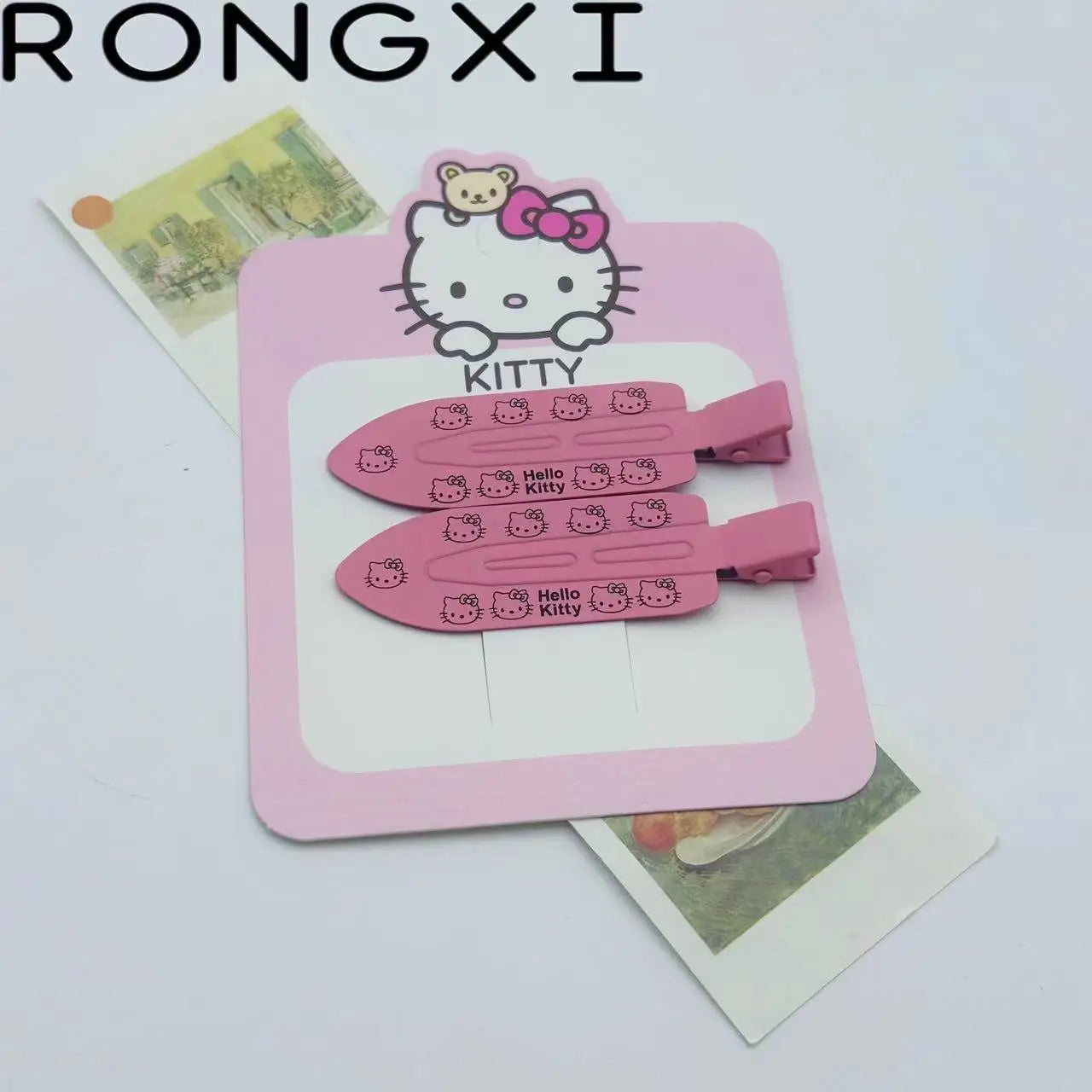 2pcs Hello Kitty Seamless Hairpin Cute Cartoon Sanrio BB Hair Clip Accessories Girl Headwear Bangs Clip Sweet HairClips Gifts