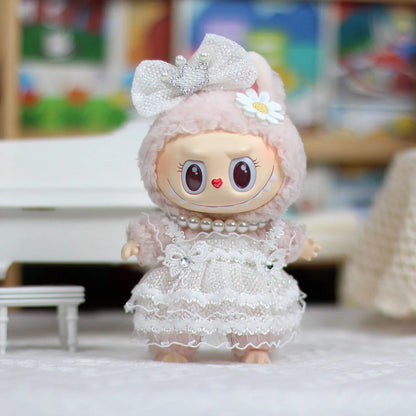 Modern Style 17cm Labubu Baby Clothes Series Doll Outfit Macaron Baby Doll Clothing Set for Collectible Figures