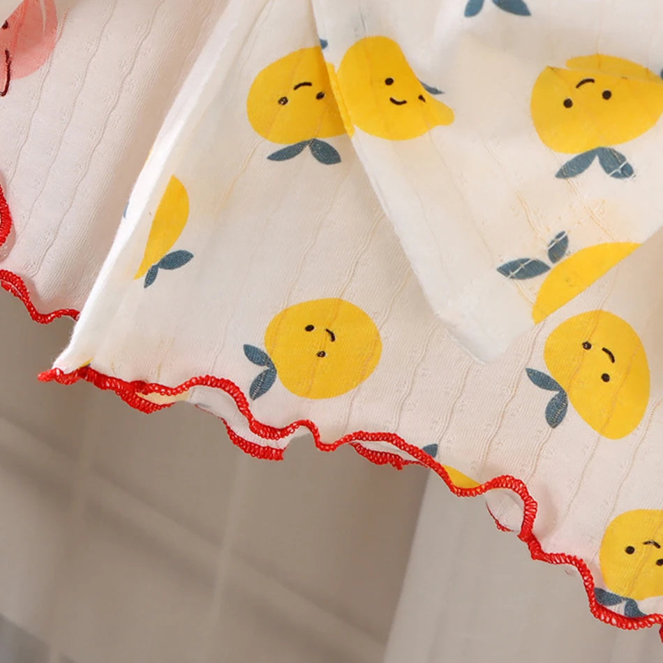 Summer Girls Sleeveless Children's Pajamas Sets Strap Sleepwear Pants Skirt Thin Kids Baby Loungewear Set Children's Top Clothes