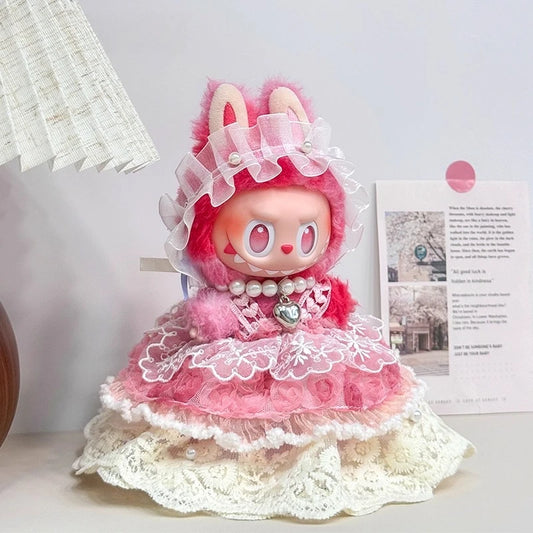 For Labubu Baby Clothes Front High-energy Series Plush Doll Pendant Third Generation Doll Skirt Set Fashion Doll Clothing Gift