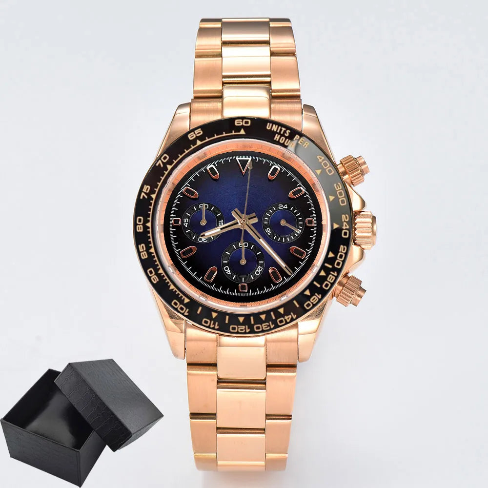 VK63 watch 39.3mm Luxury Watch Men's Chronograph Men's watch vk63 case rose gold watches VK63 Men's Chronograph Waterproof 10ATM