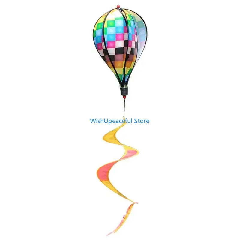 34YA Hot Air Balloon Wind Spinner Pinwheels Rotating Sequins Windmill Ornament for Home Garden Lawn Decor Children Gift