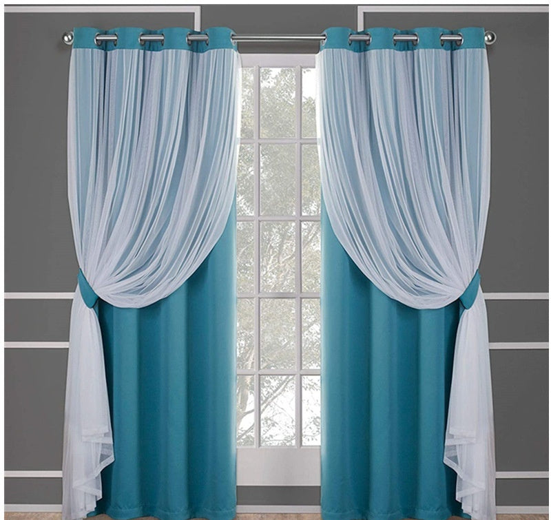 Velura™ – Double Layer Lace-Trim Blackout Curtain