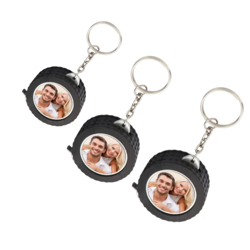 1 Piece Personalised Custom Photo Mini Tape Measure Keychain - Personalised gifts, durable home improvement tools and keychains.