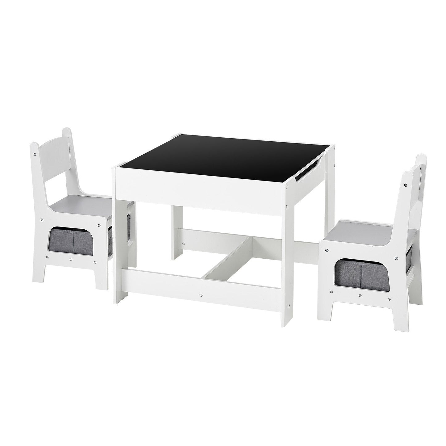 Kids Table And 2 Chairs Set, Toddler Table And Chair Set With Storage