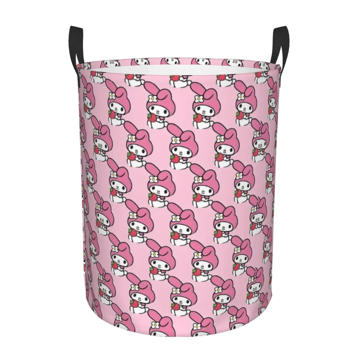 Custom Melody Laundry Basket Collapsible Pink Rabbit Clothes Hamper for Baby Kids Toys Storage Bin
