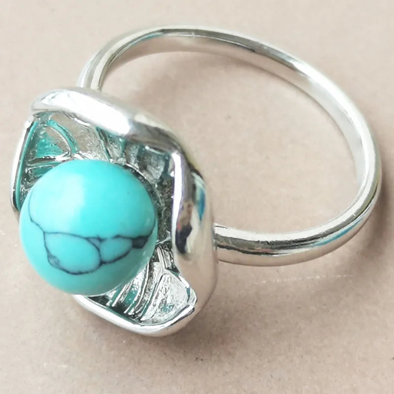 Aventurine Round Bead Ring WB1110