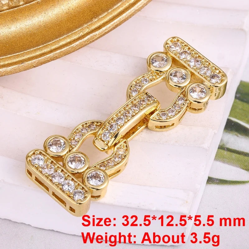 Juya 18K Gold Plated Baroque Pearls Connector Fastener Clasps DIY Jewelry Making Accessories Women Beads Lock Closure Supplies