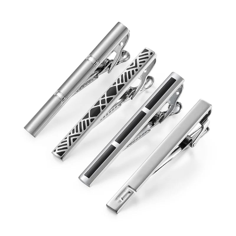 Tie Clip For Men Business Party Minimalist Tie Clips And Cufflinks To Man Shirt Gift Box Jewelry Men's Cuff Man Fashion Lawyer