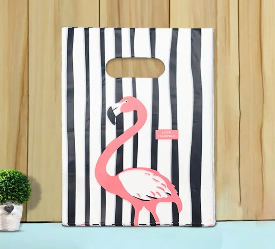 50pcs Multi Style Plastic Handle Bag 15*20cm Small Jewelry Packing Bag Party Favor Bags For Candy Cookie Gift Packaging Bag