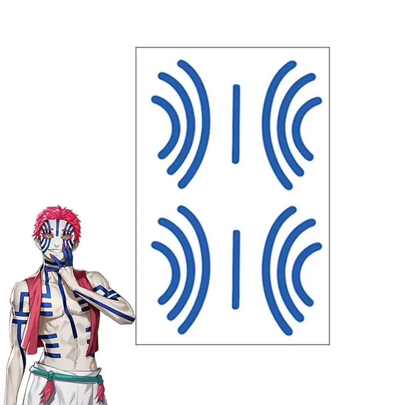 New s8s9 Anime Cosplay Costume Tattoo Gloves Akaza Wig Red Hair Halloween Party Carnival Outfits Wigs ❤2025 ☆