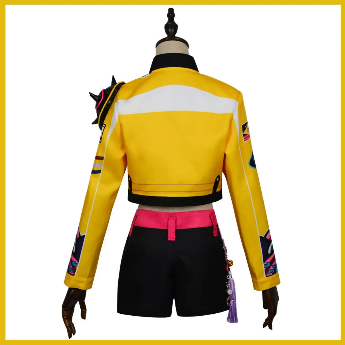 2025 New Anime Rumi Cosplay Costume Hunters Stage Clothing Yellow Coat Shorts Uniform Wig Woman Sexy Carnival Halloween Suit