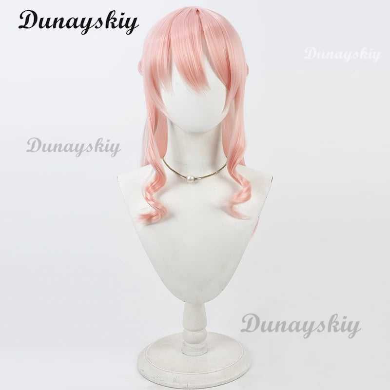 Akiyama Mizuki MZK 2 Game PJSK Amia Coaplay Pink Curly Wig Braid Hair Black Horn Prop Cute Girl Women Halloween Cos Customized