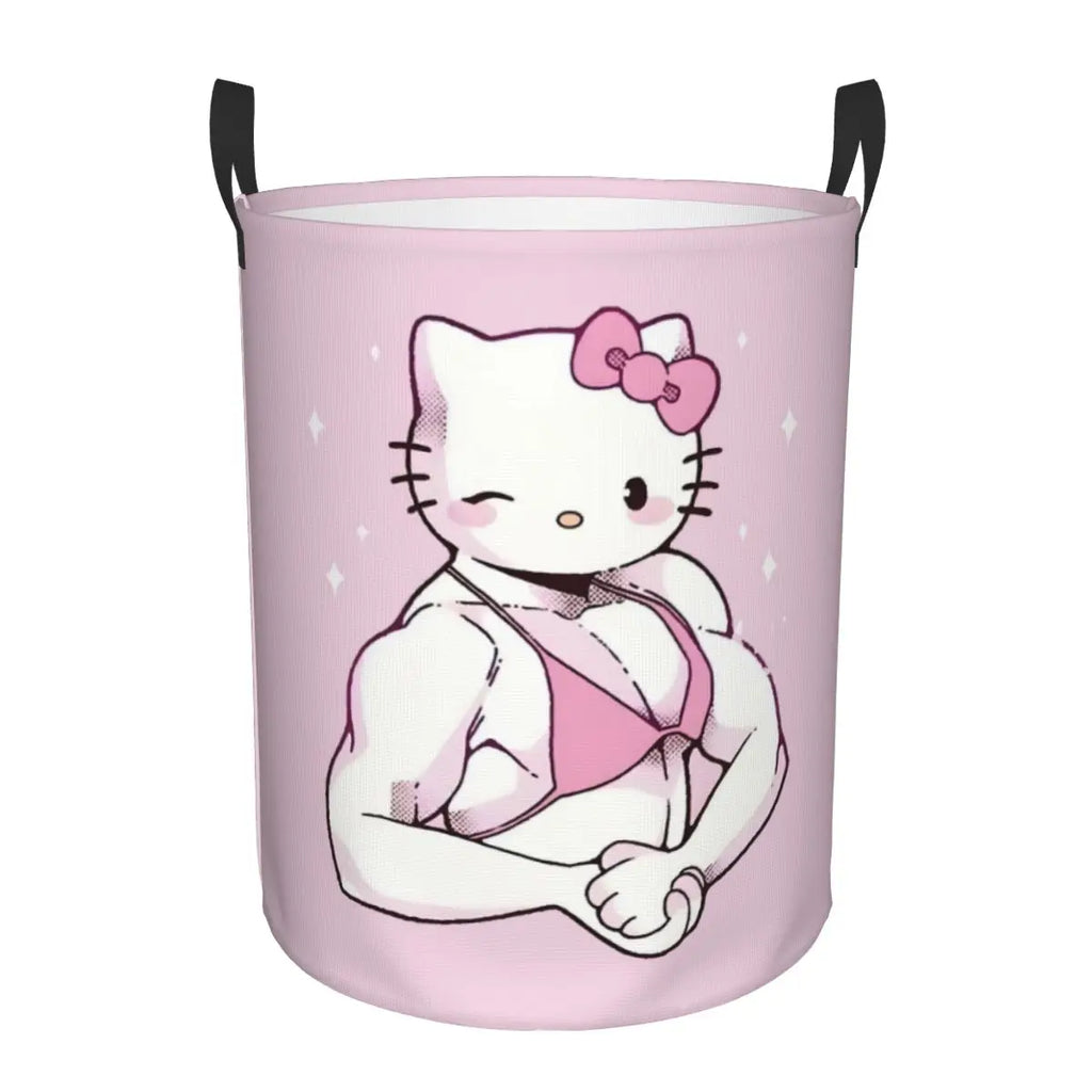 Custom Hello Kitty Laundry Basket Collapsible Large Clothes Storage Bin Cartoon Character Baby Hamper