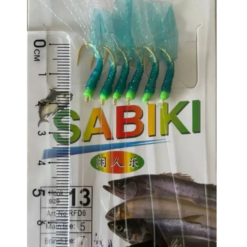 Fishing Lures Rubber Green Rubber Lures Golden Hook Sabiki Sea Fishing Rigs Lures Green Golden Tied Hooks Sea Fishing