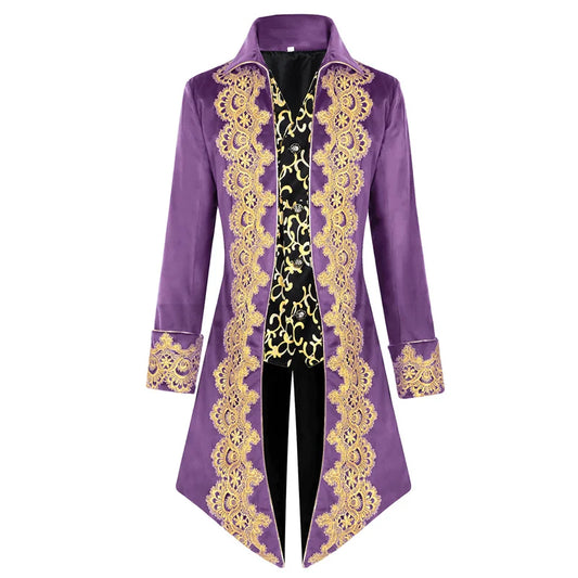 Halloween Men's Medieval court lace tailcoat punk retro coat men's clothing