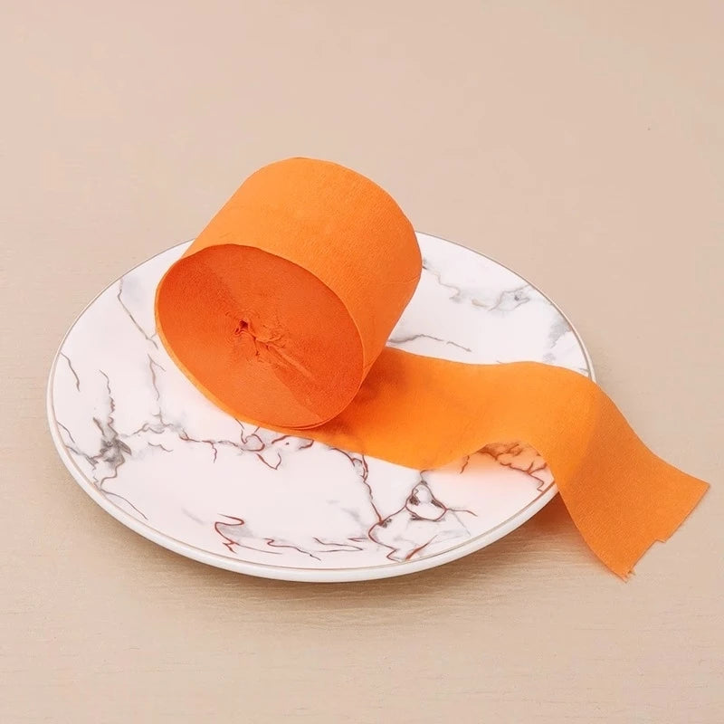 25m/Roll 4.5cm Crepe Paper Streamers Tissue Paper Roll For Flower Crafts Making Birthday Wedding Party Backdrop DIY Decoration