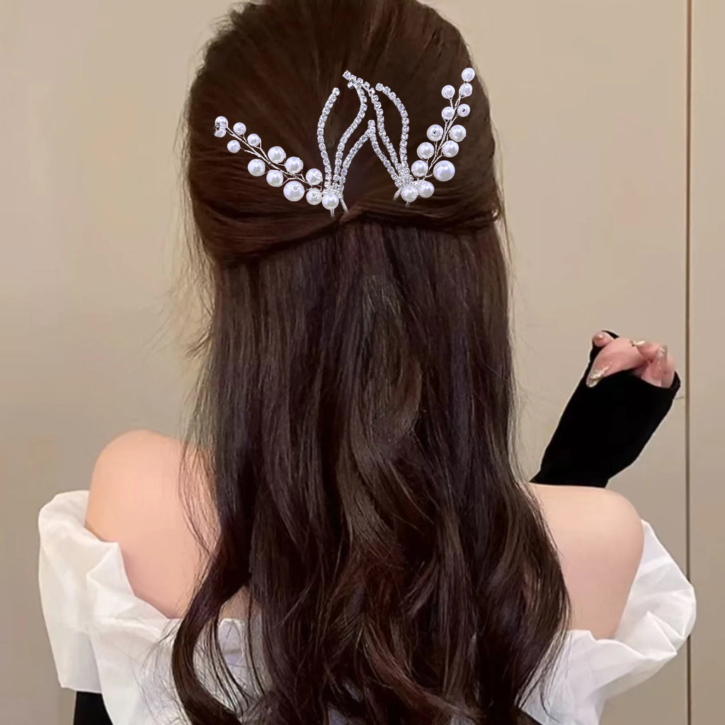 Woman Elegant Pearl U Shape Hair Stick Wedding Hairpins Bridal Headwear Hairstyle Tool Tools Bridal Tiara Hair Accessories