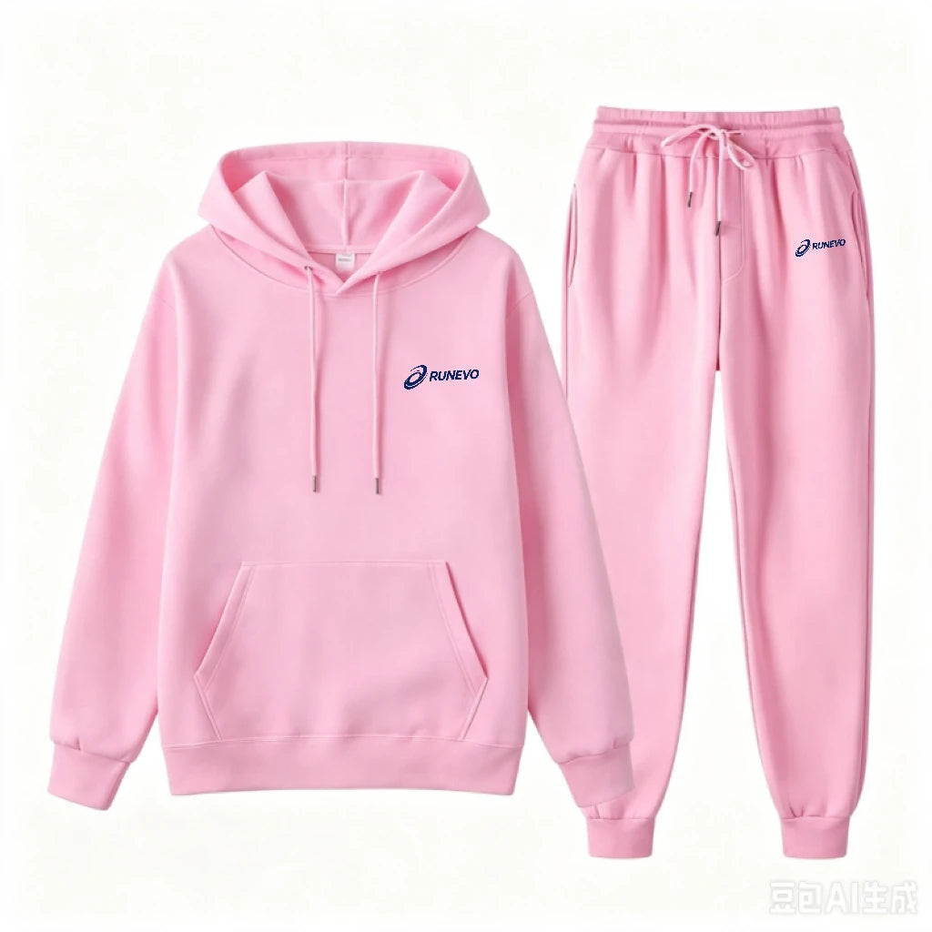 Women's Fashion Printed Autumn and Winter 2-Piece Sportswear Hooded Pullover Pants Sports Suit