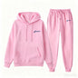 Women's Fashion Printed Autumn and Winter 2-Piece Sportswear Hooded Pullover Pants Sports Suit