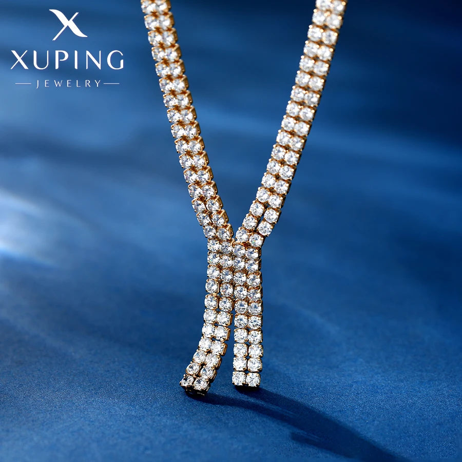 Xuping Jewelry New Arrival Fashion Luxury Trendy Pendant Necklace Earring Set for Women Christmas Party Gift X000872863