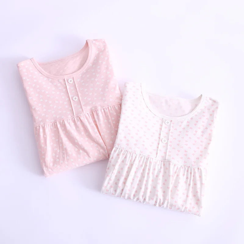 new delivery children clothes baby spring autumn long sleeve pajama Nightdress  cotton home clothes 110-170 3-15year students