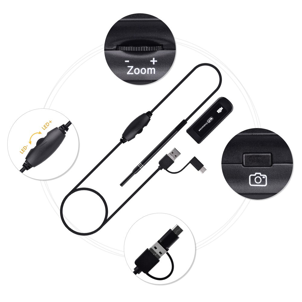 5.5mm Camera With 6 LED Borescope WIFI Ear