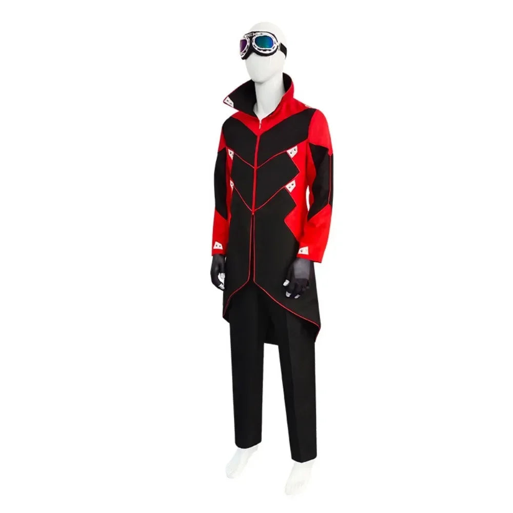 New Adult Eggman Costume Cosplay Jacket Coat Gloves Glasses for Men Sonic 2 Doctor Robotnik Halloween Party Carnival Outfits
