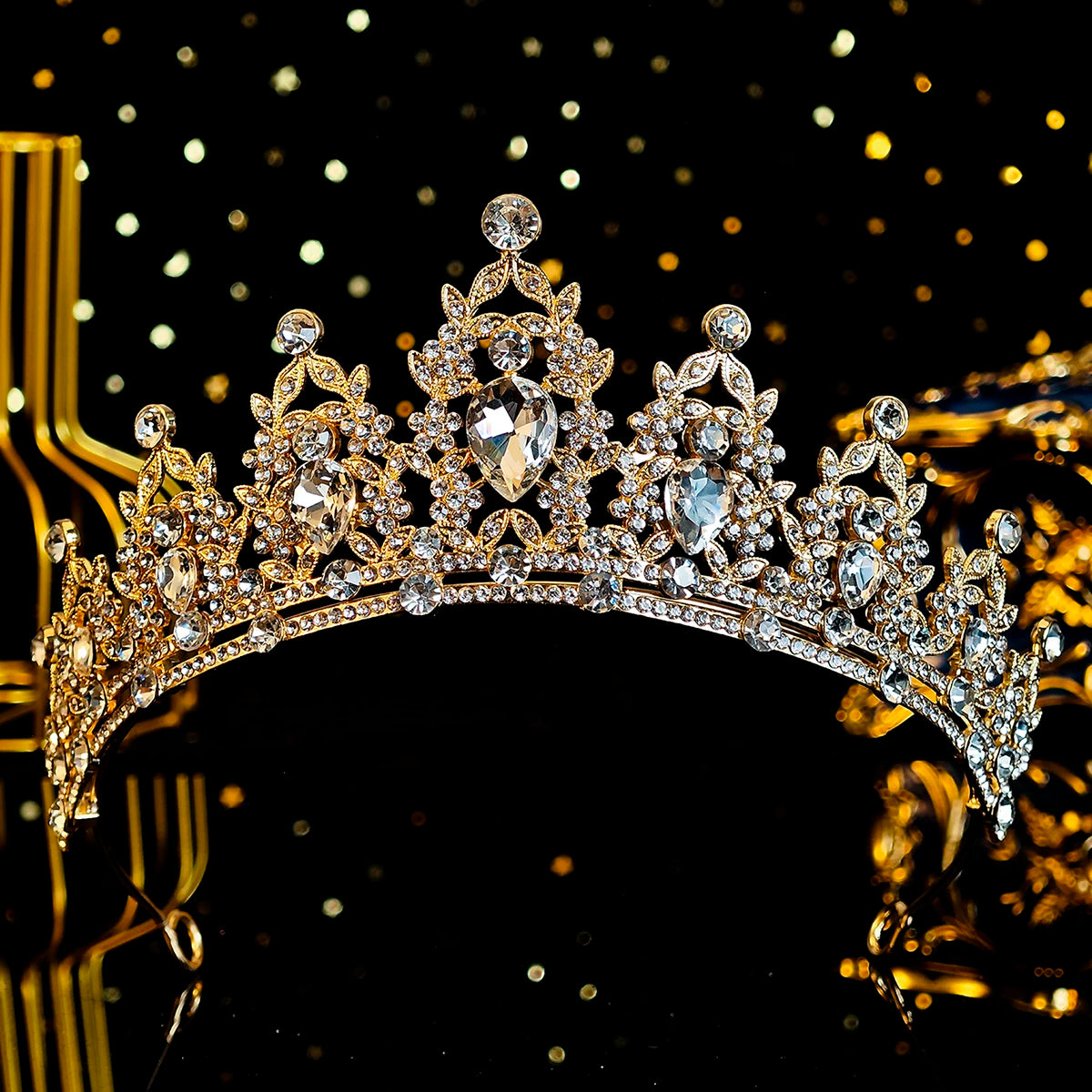 Elegant Crystal Bridal Crown Exquisite European and American Rhinestone Hair Bands Tiara Headpieces Party Jewelry Accessories