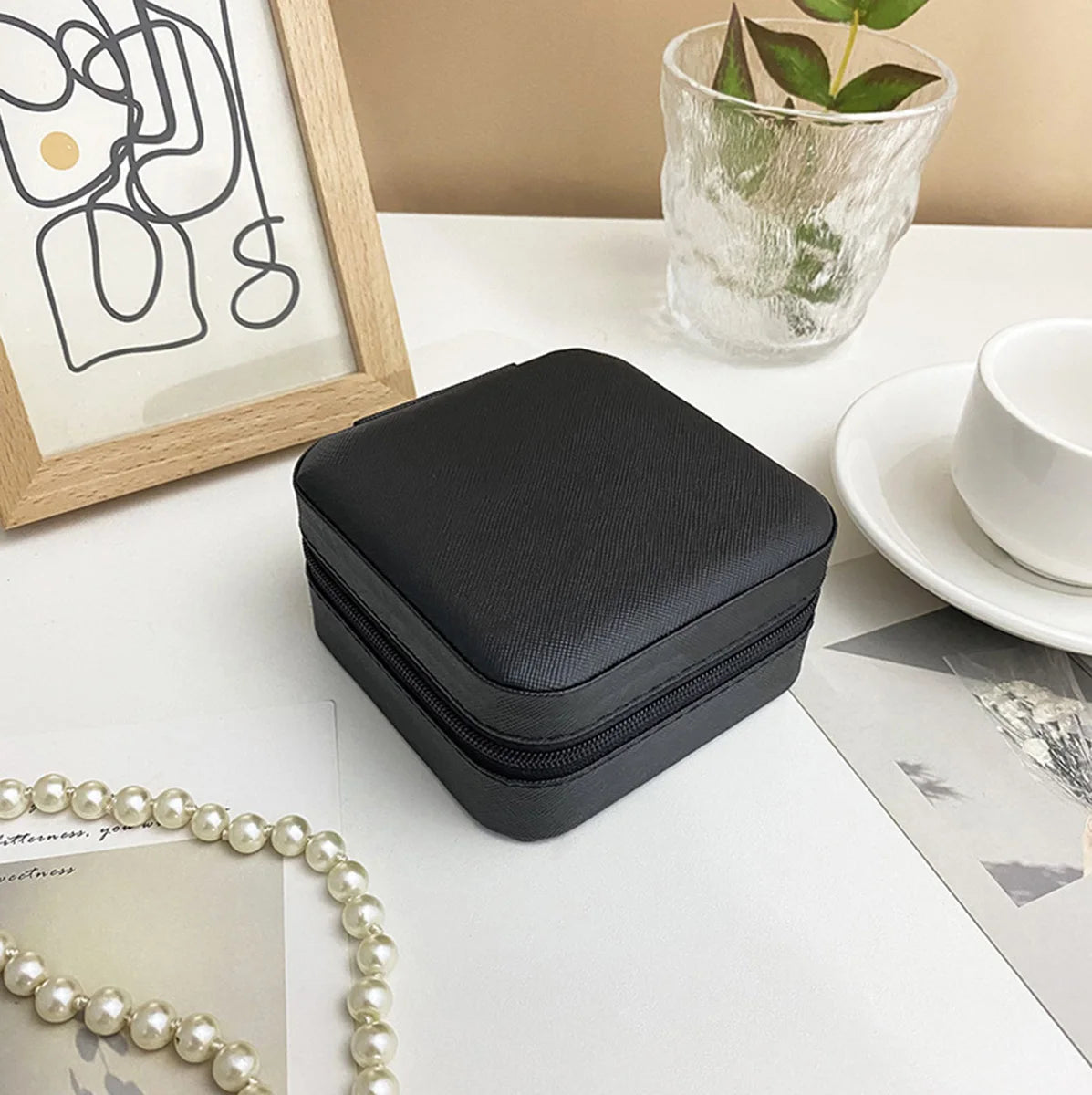 1PC Mini Fashion Travel Display Zipper Jewelry Storage Box Multifunctional For Necklace Bracelet Earrings Ring Storage Portable