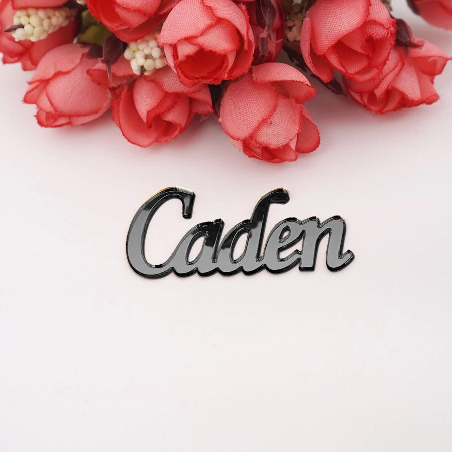 5cm 8cm Width Names of Groom and Bride Wedding Decoration Acrylic Mirror Stickers Private Custom