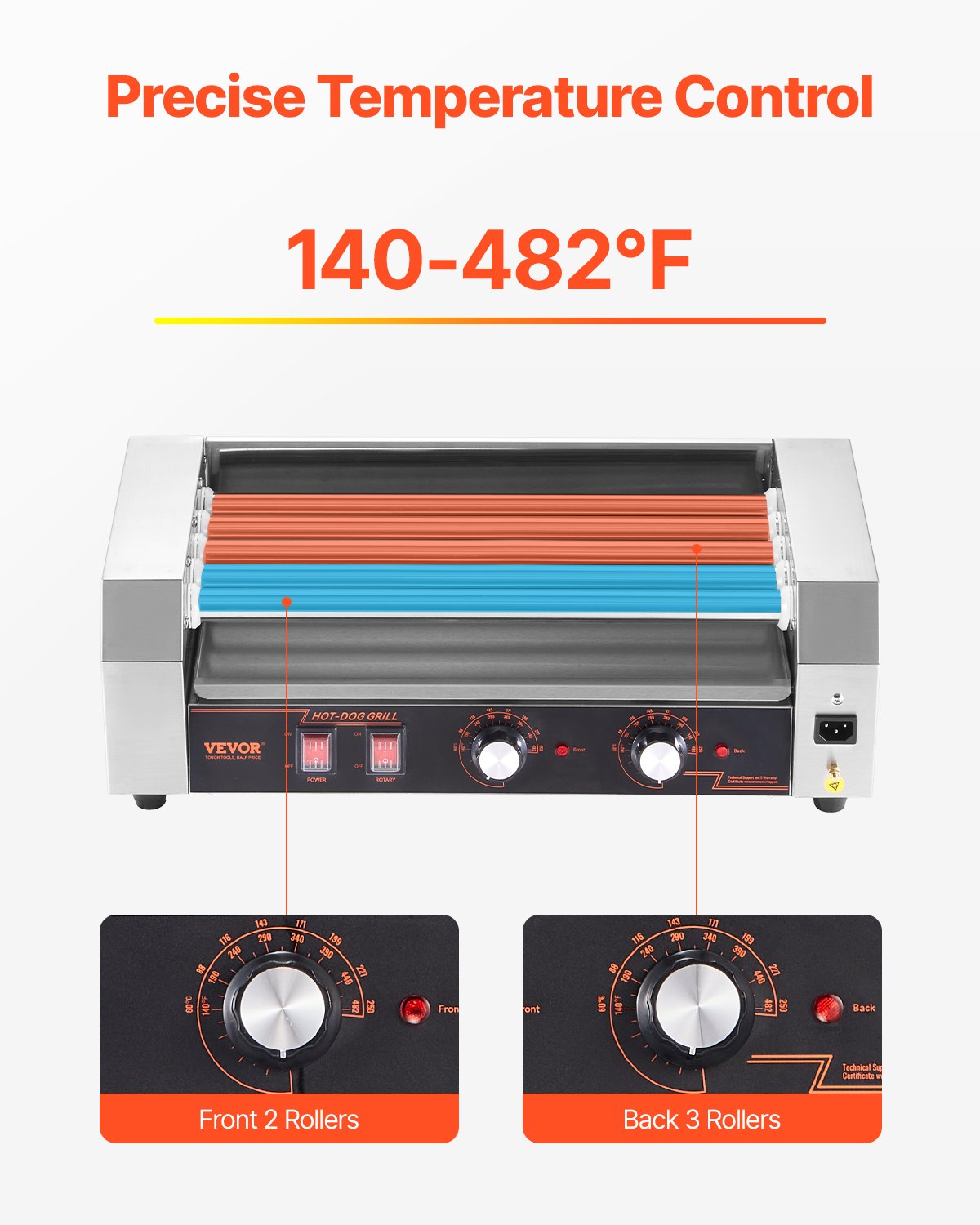 Electric 12 Hot Dog 5 Roller Commercial Sausage Grill Cooker Machine