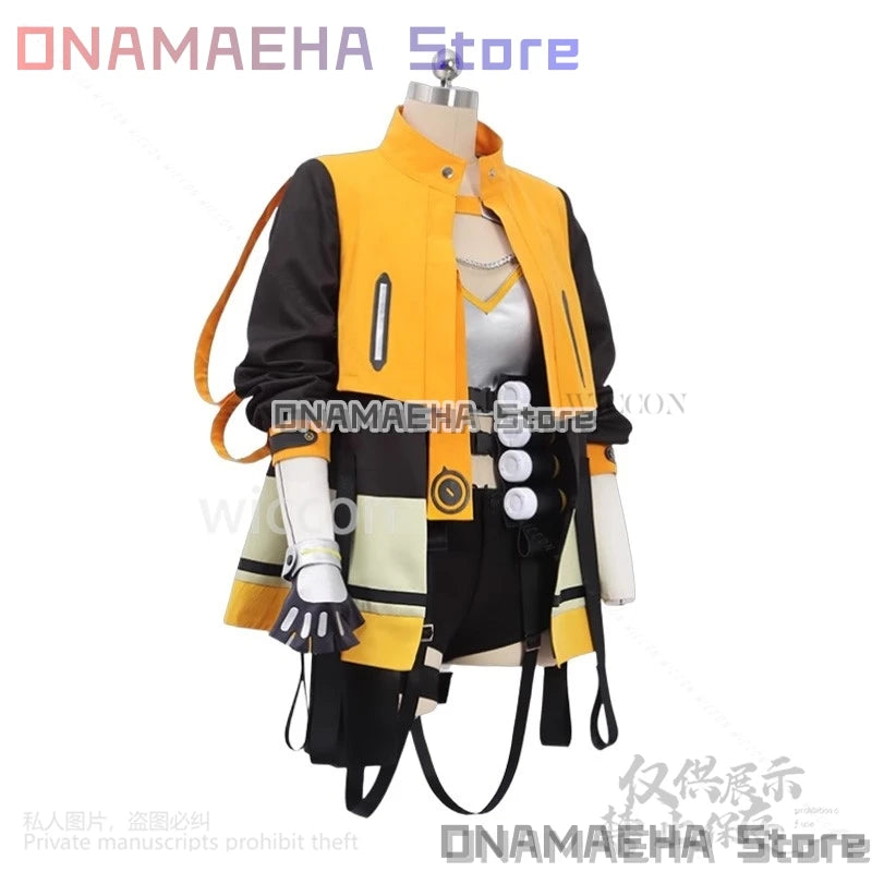 Anis Cosplay Game NIKKE：The Goddess Of Victory Costume Fashion Punk Yellow Black Coat Y2K Halloween Jirai Kei Girls Outfit
