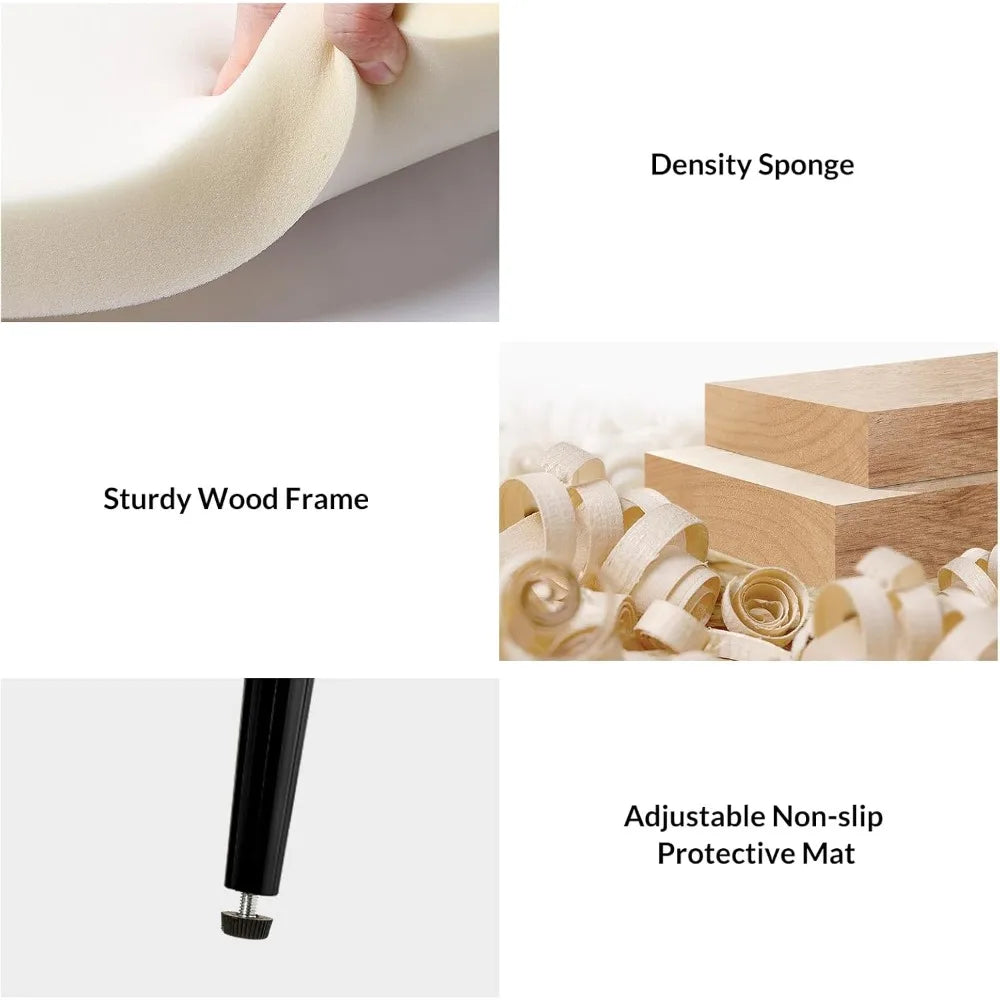 Modern Dining Chairs, Small Cute Armless Accent Chair, Upholstered Side Chair with Black Metal Legs, Tufted Back Vanity Chair fo