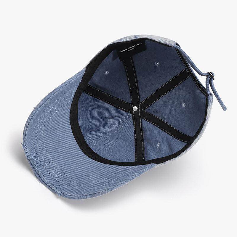 Distressed Adjustable Cotton Hat for Casual Stylish Wear