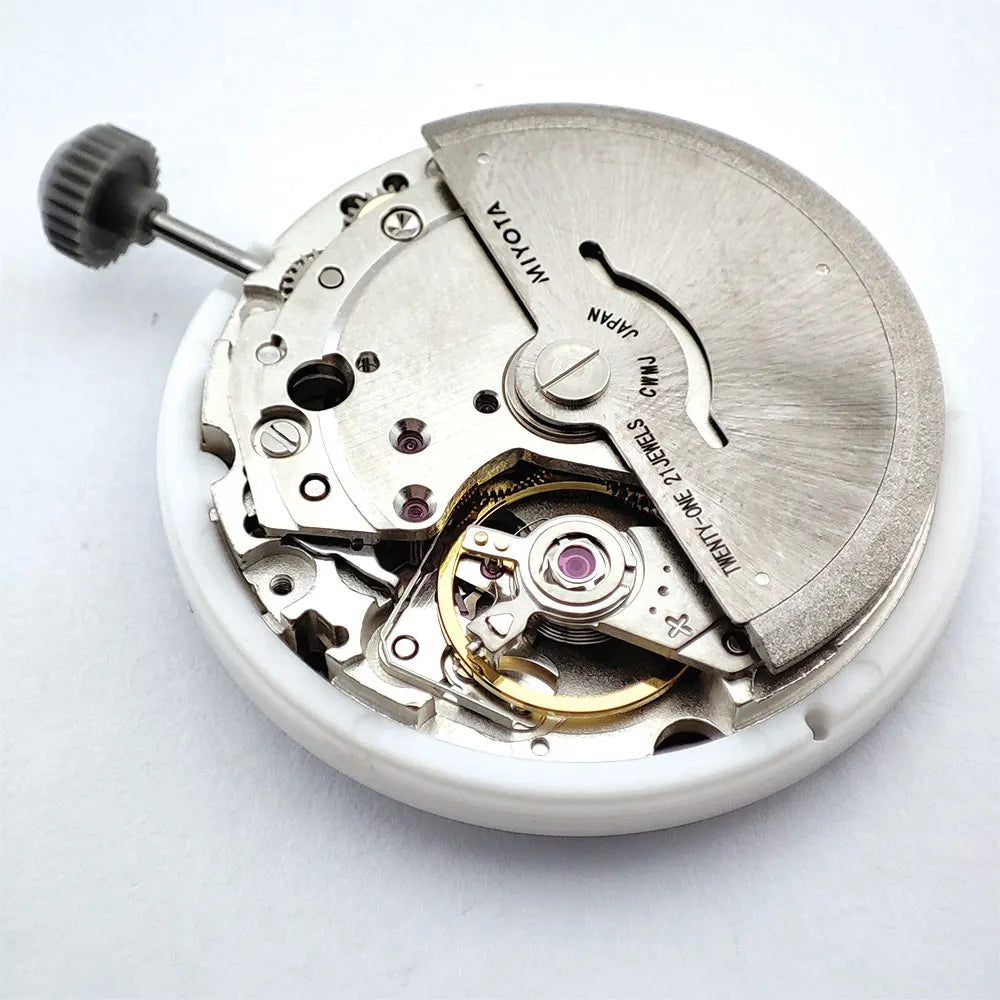 MIYOTA 8285 Movement Men's watch Replacement parts mods white Double date Automatic mechanical movement 21 Jewels 3/12 o'lock