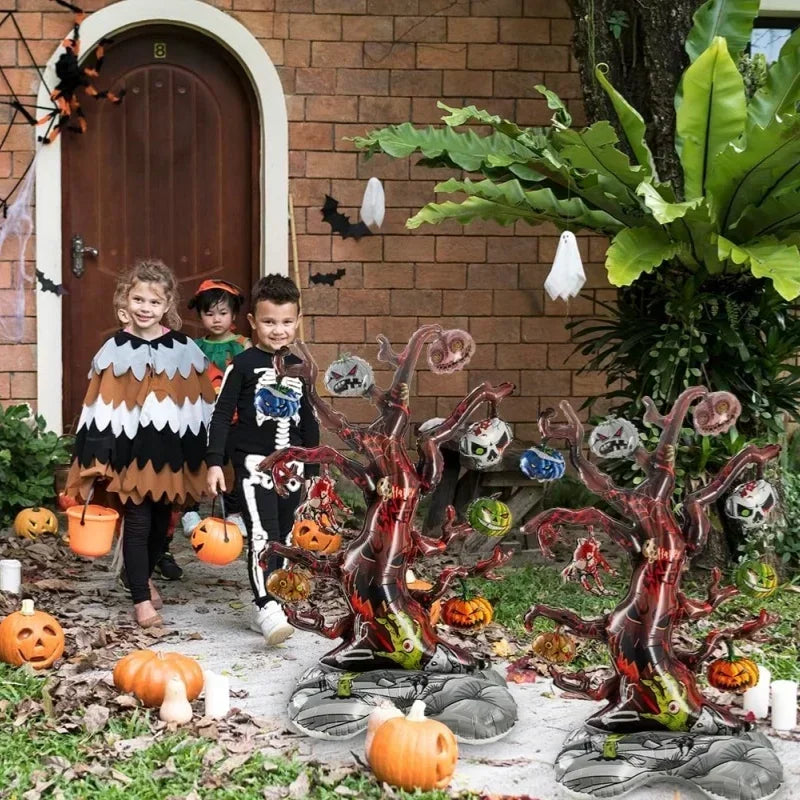 Halloween Decoration Balloon Pumpkin Pile Pumpkin Dead Tree Witch Scythe Grim Reaper Aluminum Balloon Halloween Party Decoration